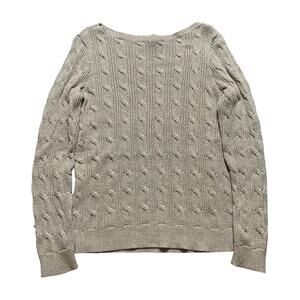 Black label, Lauren Ralph, Lauren, tan cableknit sweater size medium
